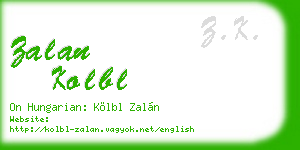 zalan kolbl business card